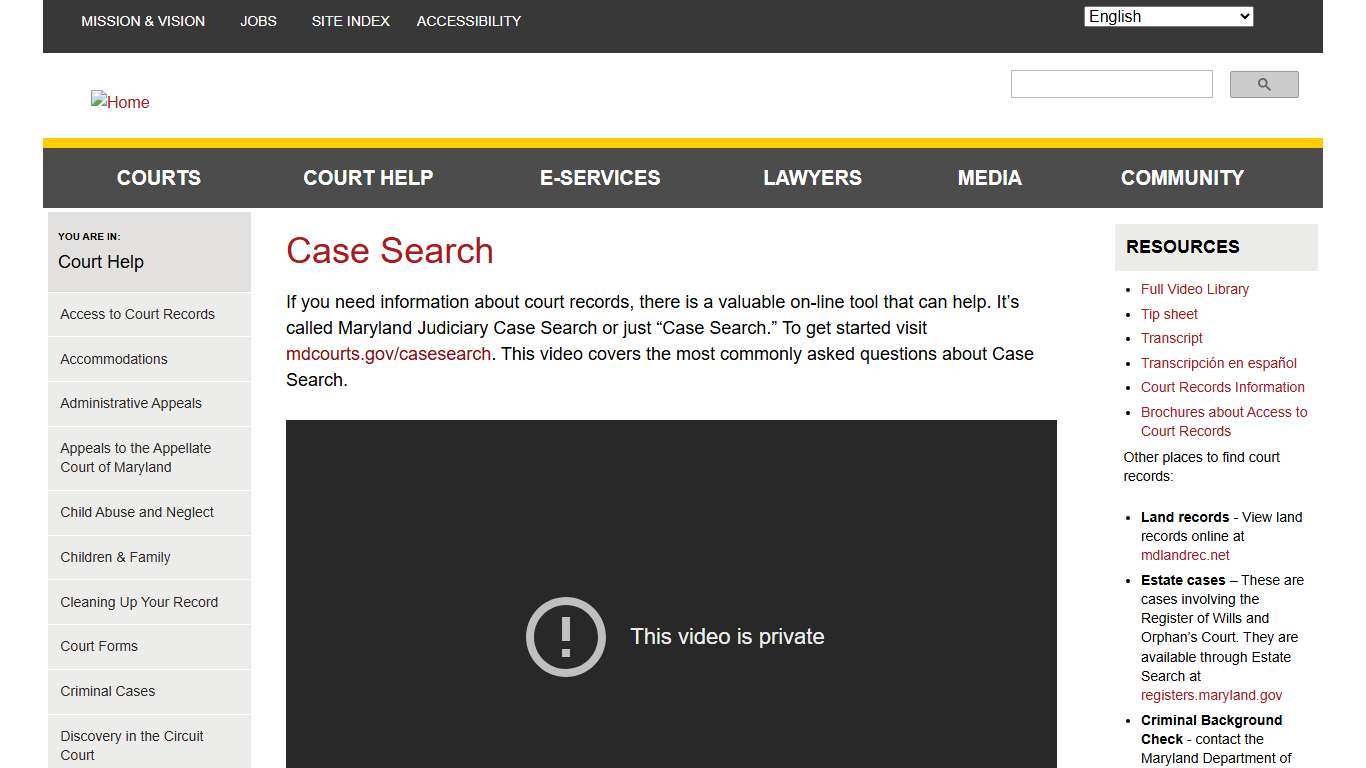 Case Search Maryland Courts